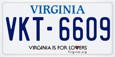 VA license plate VKT6609