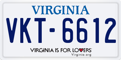 VA license plate VKT6612