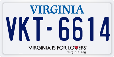 VA license plate VKT6614