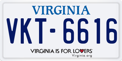VA license plate VKT6616