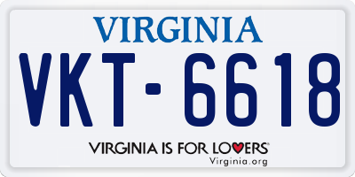 VA license plate VKT6618