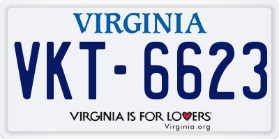 VA license plate VKT6623