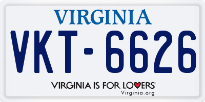 VA license plate VKT6626