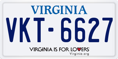 VA license plate VKT6627