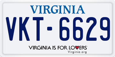 VA license plate VKT6629