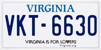 VA license plate VKT6630