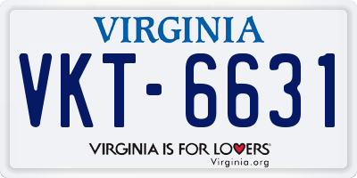 VA license plate VKT6631