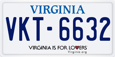 VA license plate VKT6632