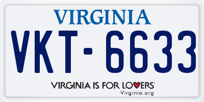 VA license plate VKT6633