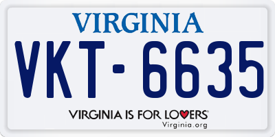VA license plate VKT6635