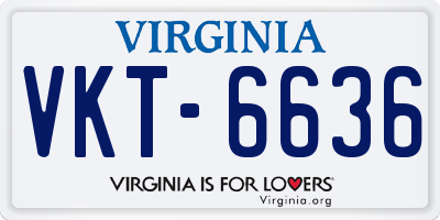 VA license plate VKT6636