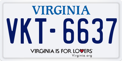VA license plate VKT6637