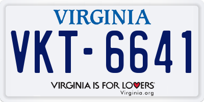 VA license plate VKT6641