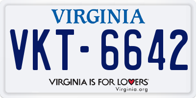 VA license plate VKT6642