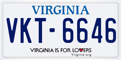 VA license plate VKT6646