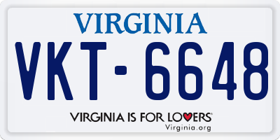 VA license plate VKT6648
