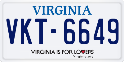 VA license plate VKT6649