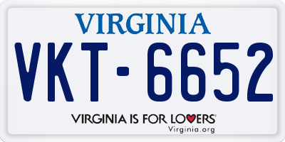 VA license plate VKT6652
