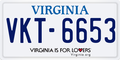 VA license plate VKT6653