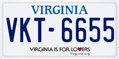 VA license plate VKT6655