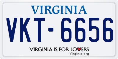 VA license plate VKT6656