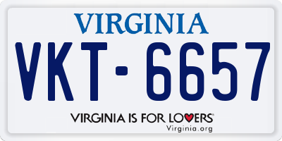 VA license plate VKT6657