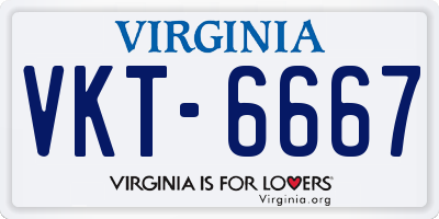 VA license plate VKT6667