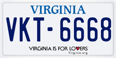 VA license plate VKT6668