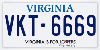VA license plate VKT6669