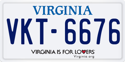 VA license plate VKT6676