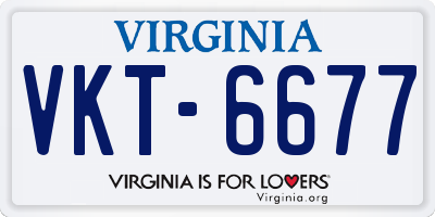 VA license plate VKT6677