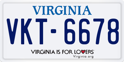 VA license plate VKT6678