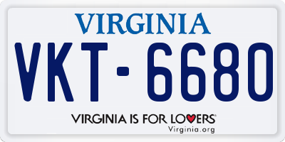 VA license plate VKT6680