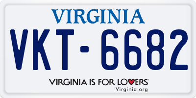 VA license plate VKT6682