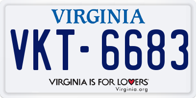 VA license plate VKT6683