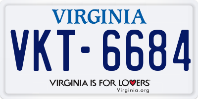 VA license plate VKT6684