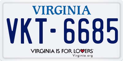 VA license plate VKT6685