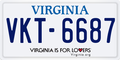 VA license plate VKT6687