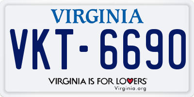 VA license plate VKT6690