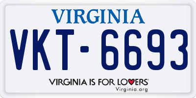 VA license plate VKT6693