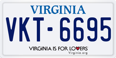 VA license plate VKT6695