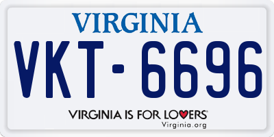 VA license plate VKT6696