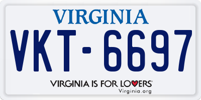 VA license plate VKT6697