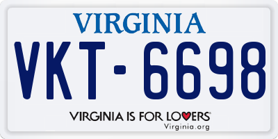 VA license plate VKT6698