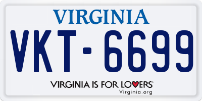 VA license plate VKT6699