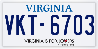 VA license plate VKT6703