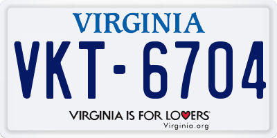 VA license plate VKT6704