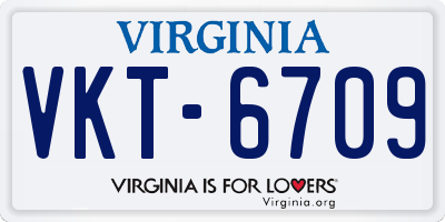 VA license plate VKT6709