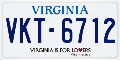 VA license plate VKT6712
