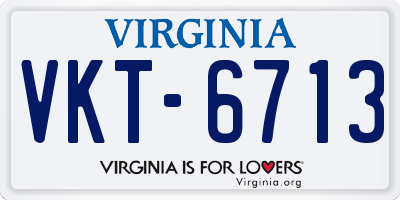VA license plate VKT6713